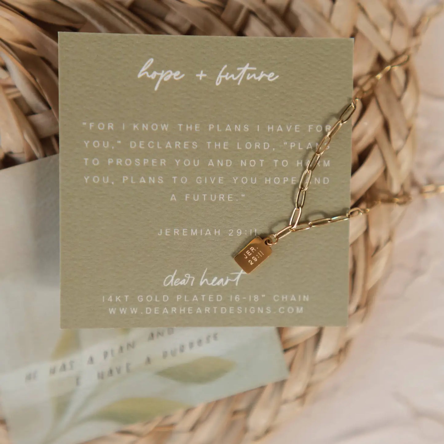 Hope + Future Mini Tag Necklace | Christian Jewelry
