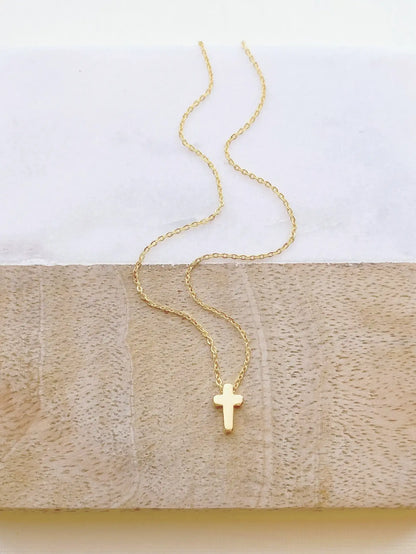 Dainty Floating Cross Necklace