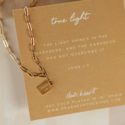 True Light Mini Tag Necklace | Christian Jewelry