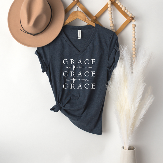 Grace Upon Grace V- Neck Tee